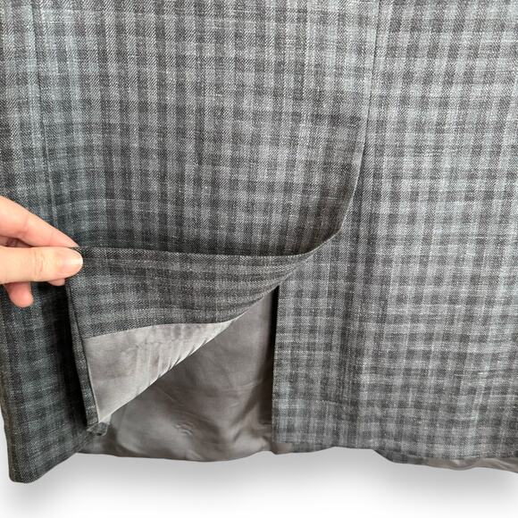 Lauren Ralph Lauren Wool Silk Blend Gray Plaid Two Button Blazer Men's Size 46L - Picture 10 of 13